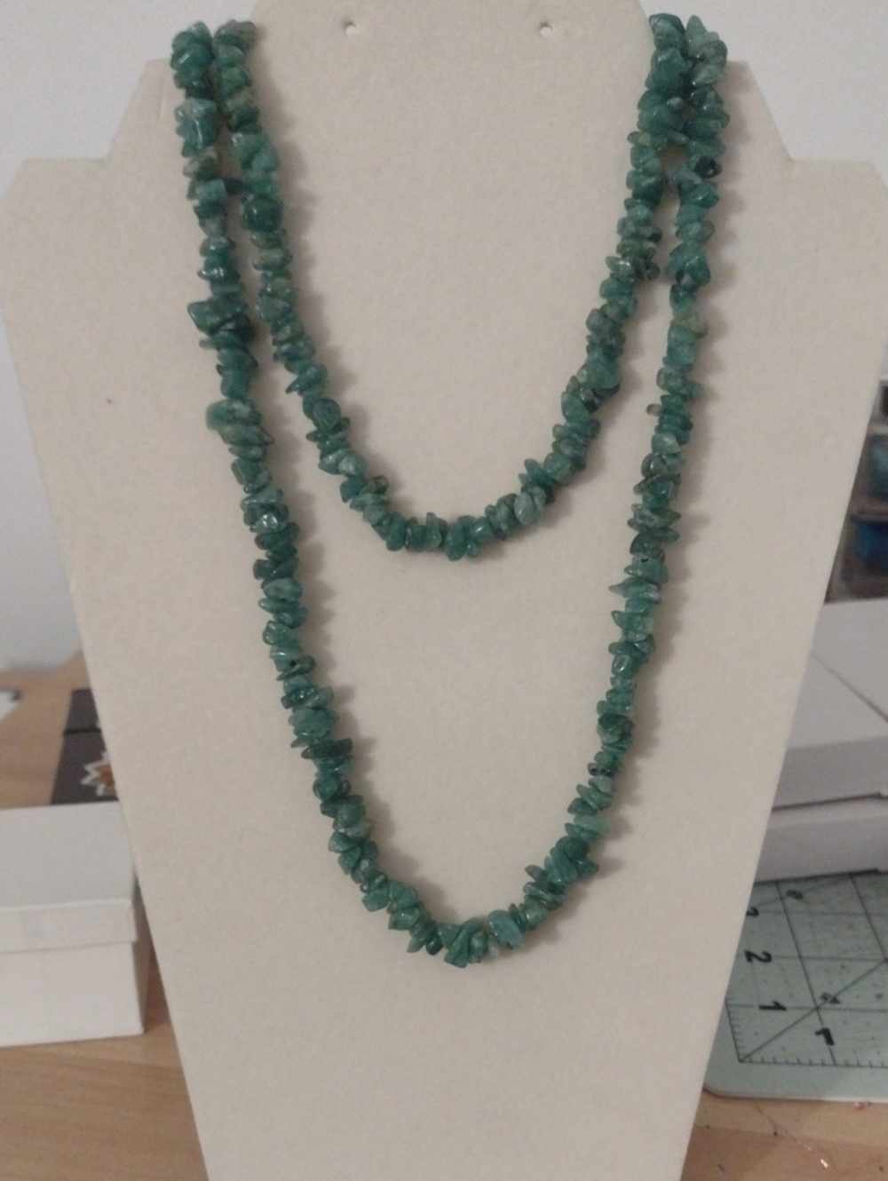 Green Chip Bead Layered Necklace